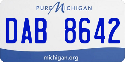 MI license plate DAB8642