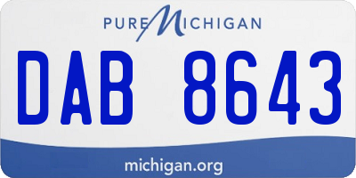 MI license plate DAB8643