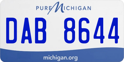 MI license plate DAB8644