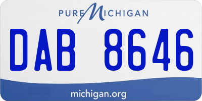 MI license plate DAB8646