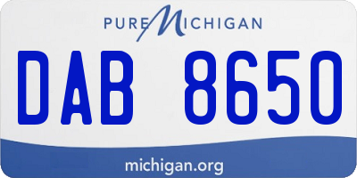 MI license plate DAB8650