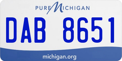 MI license plate DAB8651