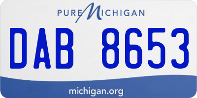 MI license plate DAB8653