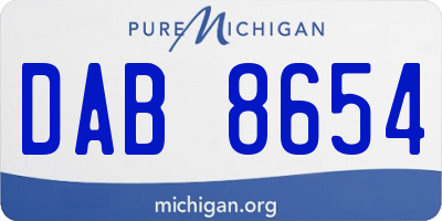 MI license plate DAB8654