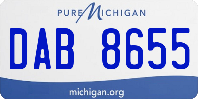 MI license plate DAB8655