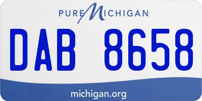 MI license plate DAB8658