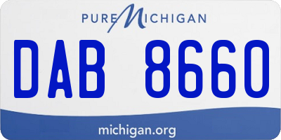 MI license plate DAB8660