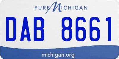 MI license plate DAB8661