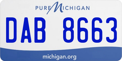 MI license plate DAB8663