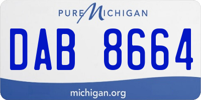 MI license plate DAB8664