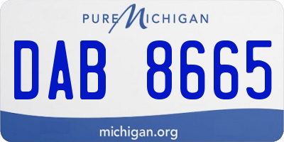 MI license plate DAB8665