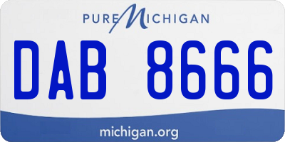 MI license plate DAB8666