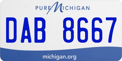 MI license plate DAB8667