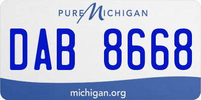 MI license plate DAB8668