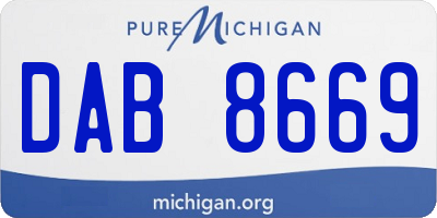 MI license plate DAB8669