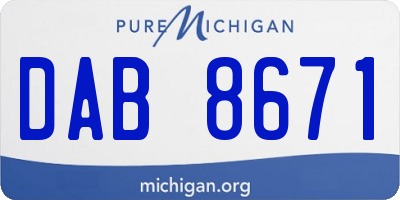 MI license plate DAB8671