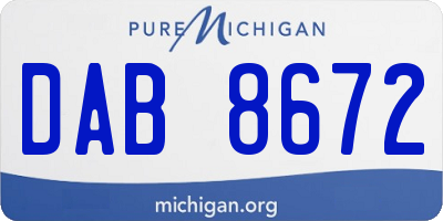 MI license plate DAB8672