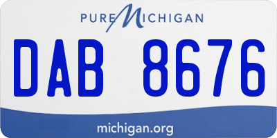 MI license plate DAB8676