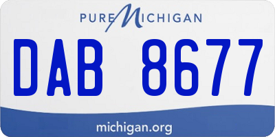 MI license plate DAB8677