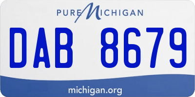 MI license plate DAB8679