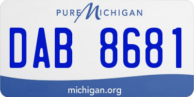 MI license plate DAB8681