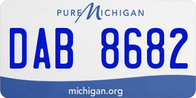 MI license plate DAB8682