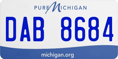 MI license plate DAB8684