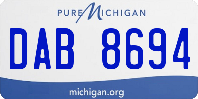 MI license plate DAB8694