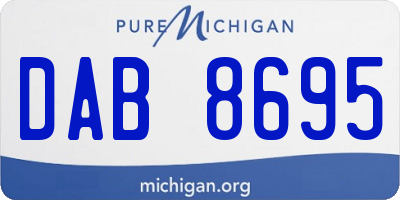 MI license plate DAB8695