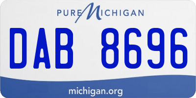 MI license plate DAB8696