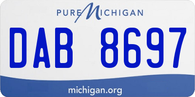 MI license plate DAB8697