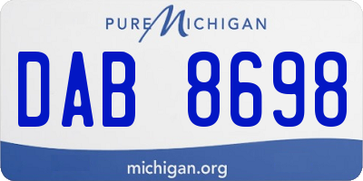 MI license plate DAB8698
