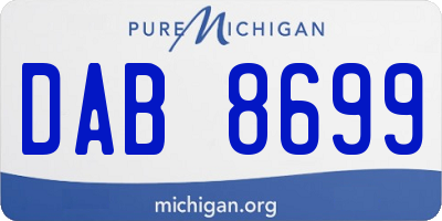 MI license plate DAB8699