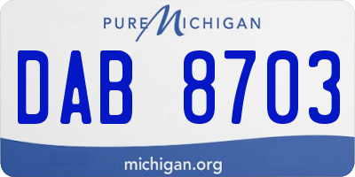 MI license plate DAB8703