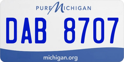 MI license plate DAB8707