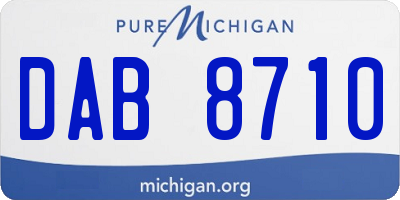 MI license plate DAB8710