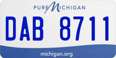 MI license plate DAB8711