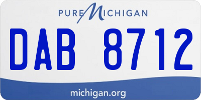MI license plate DAB8712