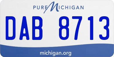 MI license plate DAB8713