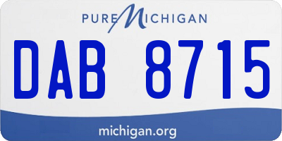 MI license plate DAB8715