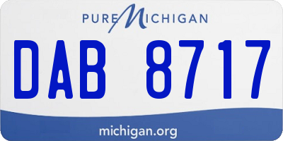 MI license plate DAB8717