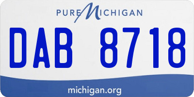 MI license plate DAB8718