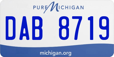 MI license plate DAB8719
