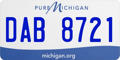 MI license plate DAB8721