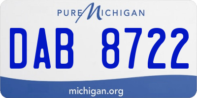 MI license plate DAB8722