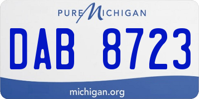 MI license plate DAB8723