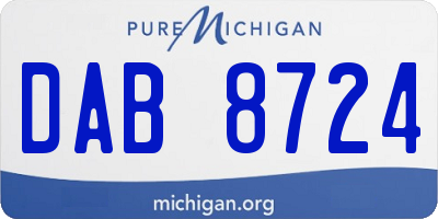 MI license plate DAB8724