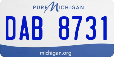MI license plate DAB8731