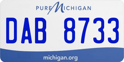 MI license plate DAB8733