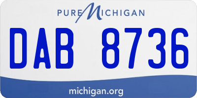 MI license plate DAB8736